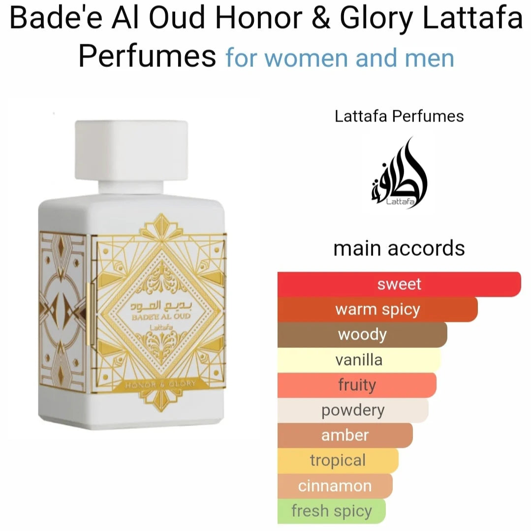 Dubai Fragrances Lattafa Perfumes Bade'e Al Oud Honor & Glory